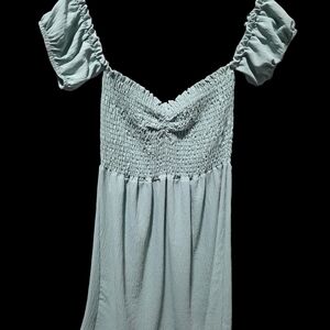 Women’s Smocked Mini Dress in Pale Mint